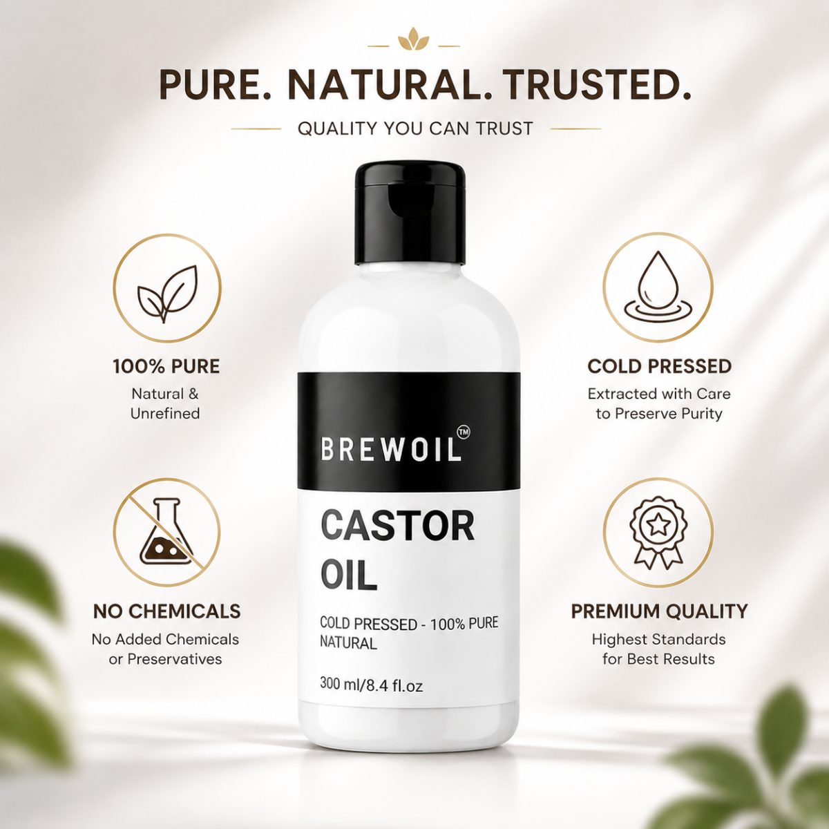 Brewoil Castor Oil — pure, natural, cold-pressed and premium quality